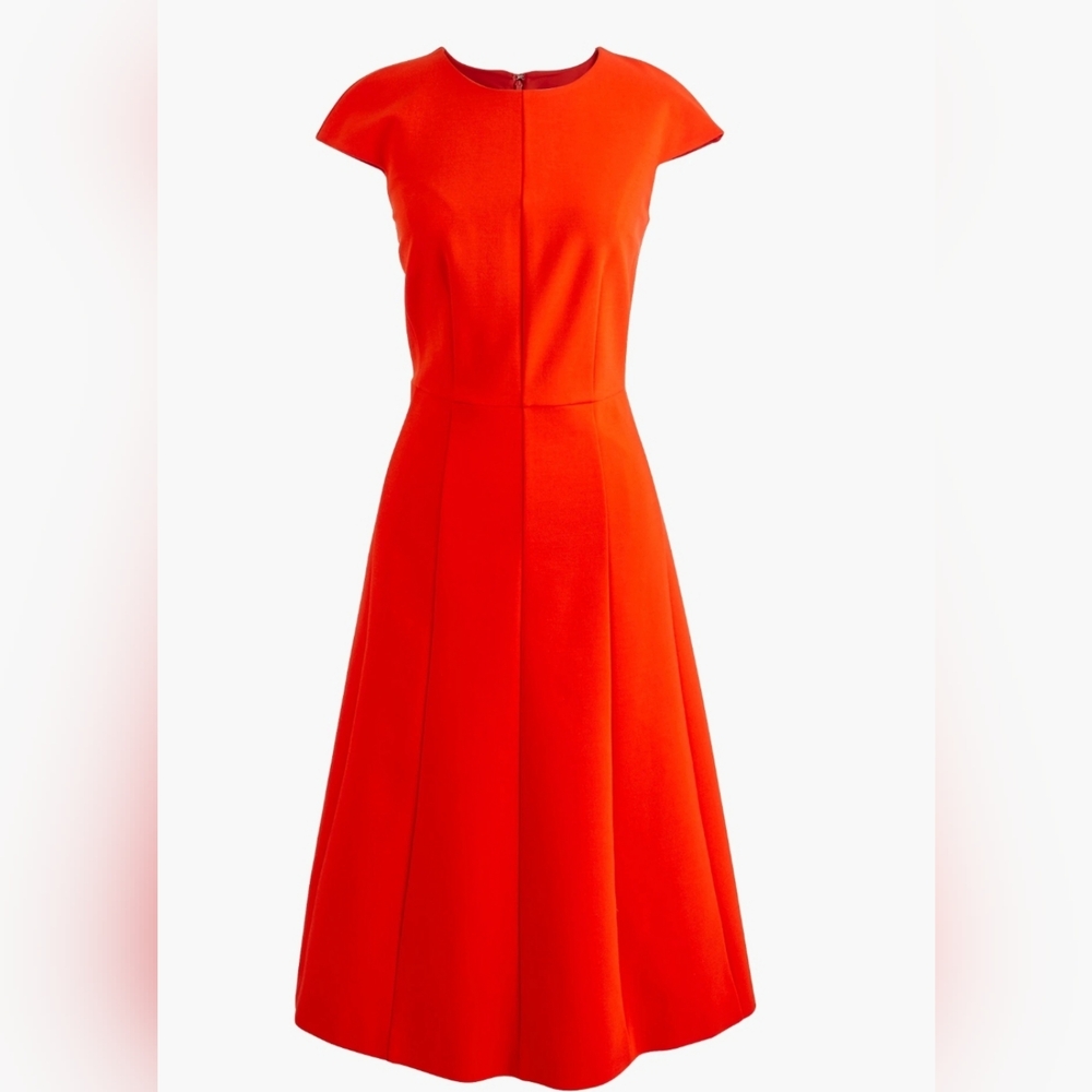 J. Crew Vibrant Orange Midi Dress